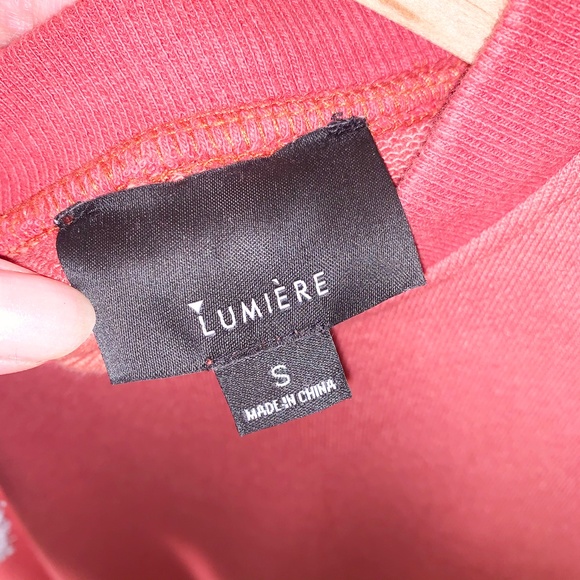 Lumiere (NWOT) Dark Orange Red Eyelets Sweatshirt - Picture 7 of 7